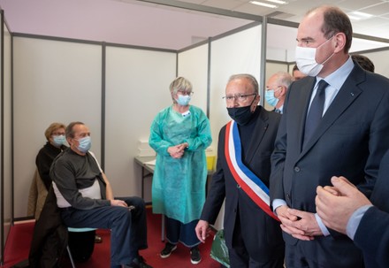 French Prime Minister Jean Castex visits a vaccination center, Nogent Sur Marne, France - 08 Apr 2021