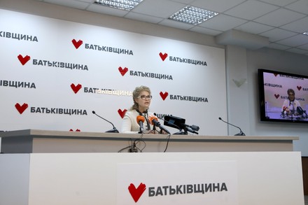 News conference of Yulia Tymoshenko on nationwide referendums, Kyiv, Ukraine - 09 Apr 2021
