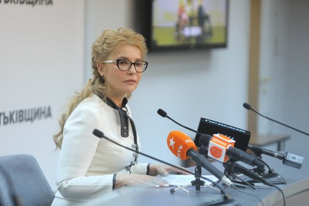 News conference of Yulia Tymoshenko on nationwide referendums, Kyiv, Ukraine - 09 Apr 2021