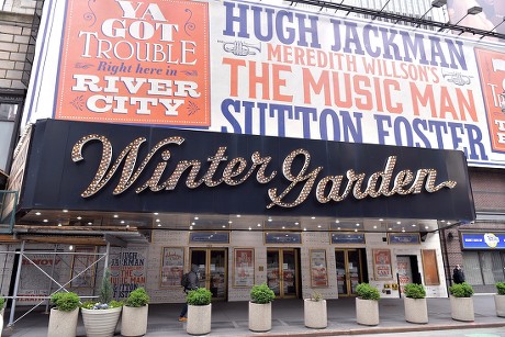 'The Music Man' marquee at the Winter Garden Theater, New York, USA - 19 Apr 2021
