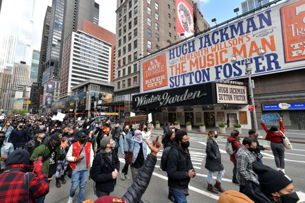 March on Broadway, New York, USA - 22 Apr 2021