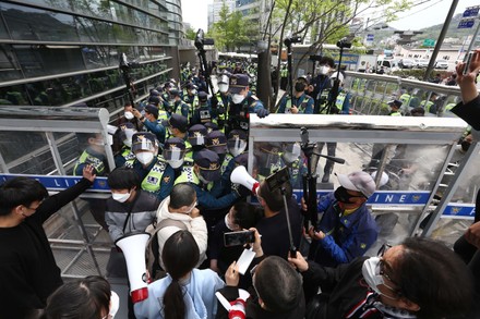 Protest against Japan's radioactive water discharge in Seoul, Korea - 24 Apr 2021