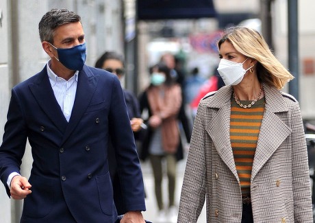 Martina Colombari and Alessandro Costacurta out and about, Milan, Italy - 28 Apr 2021