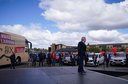 Gordon Brown and Anas Sarwar speak at Scottish Labour outdoor rally, Glasgow, UK - 05 May 2021