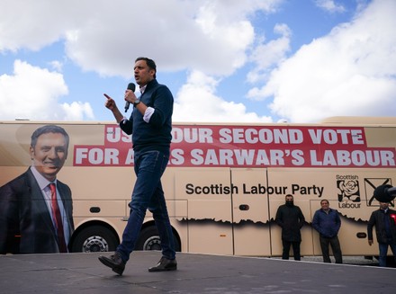 Gordon Brown and Anas Sarwar speak at Scottish Labour outdoor rally, Glasgow, UK - 05 May 2021