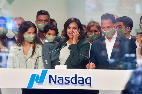Jessica Alba rings the opening bell at NASDAQ, New York, USA - 05 May 2021