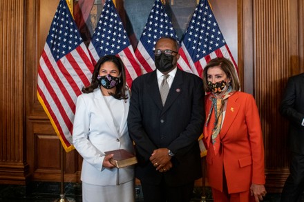Speaker of the United States House of Representatives Nancy Pelosi (Democrat of California) holds a ceremonial swearing-in for United States Representative-elect Troy Carter (Democrat of Louisiana), Washington, District of Columbia, USA - 11 May 2021