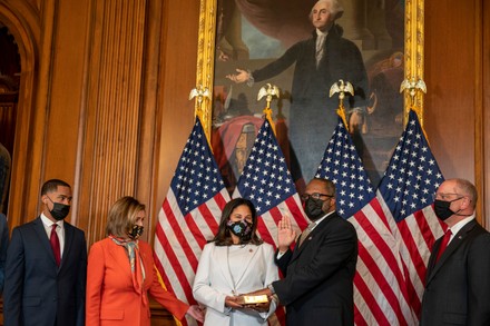 Speaker of the House Nancy Pelosi holds Ceremonial Swearing in for Congressman Troy Carter, Washington DC, USA - 11 May 2021