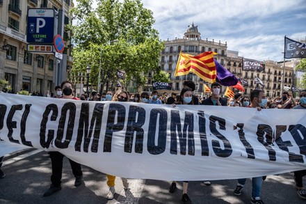 Students strike in Barcelona, Spain - 13 May 2021