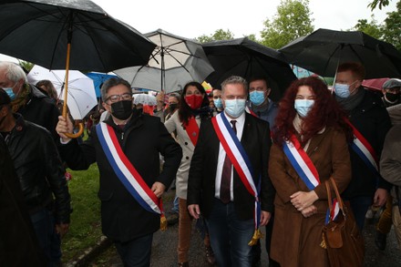 Jean-Luc Melenchon organized a march before his meeting, Aubin, France - 16 May 2021