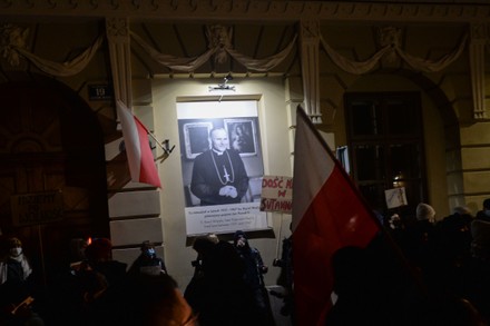 Protest Against Cardinal Stanislaw Dziwisz In Krakow, Poland - 10 Nov 2020