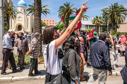 Pro Palestine protest, Tunis, Tunisia - 19 May 2021