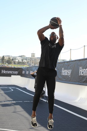 Hennessy Cognac Pop-up NBA basketball court at Icebergs Pool, Bondi Beach, Sydney, Australia - 20 May 2021