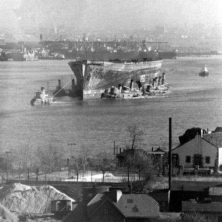 Ss Normandie Sailing New Jersey 1946 Editorial Stock Photo - Stock ...