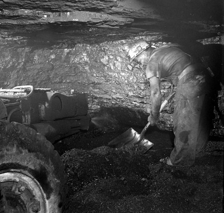 Miner Shoveling Inside Kathleen Coal Mining Editorial Stock Photo ...