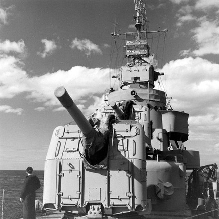 Naval Artillery Aboard Ship September 1942 Editorial Stock Photo ...