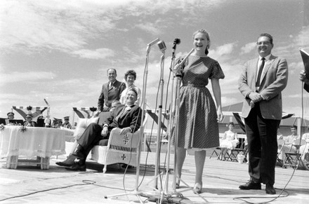 Quentin Burdick Visiting Farm During Senate Editorial Stock Photo
