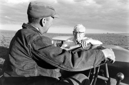 Quentin Burdick Visiting Farm During Senate Editorial Stock Photo