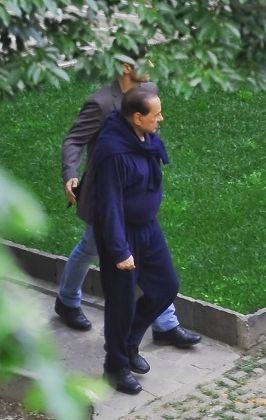 Berlusconi family visit Piersilvio Berlusconi and his partner Silvia Toffanin to see their newborn baby, Lorenzo Mattia, La madonnina clinic, Milan, Italy - 14 Jun 2010