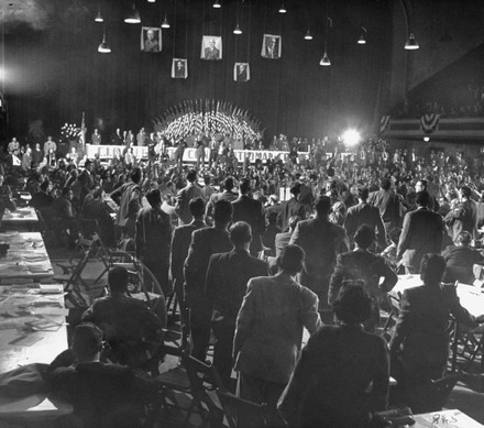 Crowds Standing During Congress Industrial Organizations Editorial ...