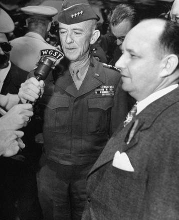 General Courtney Hicks Hodges Holding Microphone Editorial Stock Photo ...