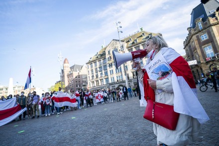 Protest on Dam Square with opposition leader Belarus, Amsterdam, Netherlands - 28 May 2021