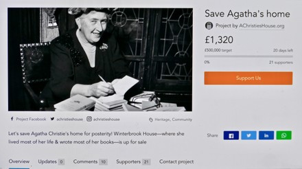 Crowdfunder launched to buy author Agatha Christie's house, Cholsey, Oxfordshire, UK - 31 May 2021
