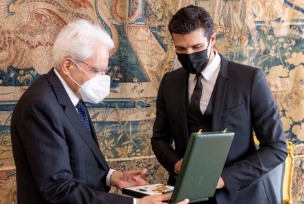 Italian President of the Republic Sergio Mattarella gives the honor of Grand Officer of the Order "Merit of the Italian Republic" to Roberto Bolle, Rome, Italy - 31 May 2021