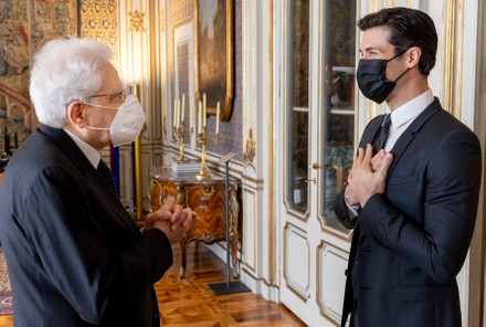 Italian President of the Republic Sergio Mattarella gives the honor of Grand Officer of the Order "Merit of the Italian Republic" to Roberto Bolle, Rome, Italy - 31 May 2021
