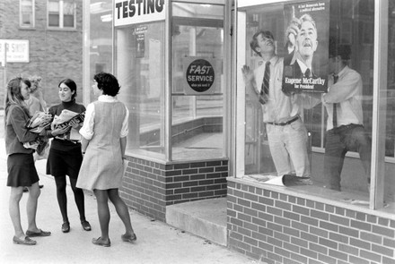 Eugene Mccarthys Organizers Handing Campaign Flyers Editorial Stock ...