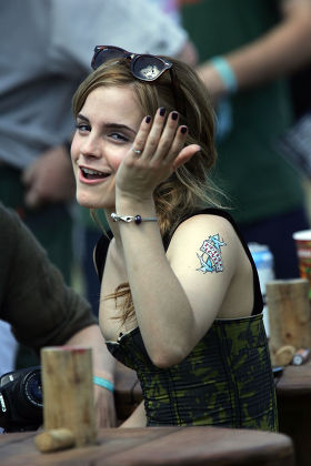 Emma Watson Backstage New Temporary Tattoo Editorial Stock Photo ...