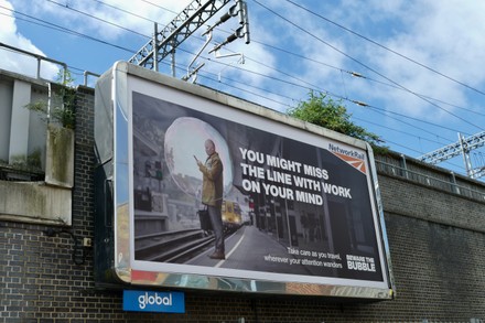 Network Rail Safety Sign By Tracks Editorial Stock Photo - Stock Image ...