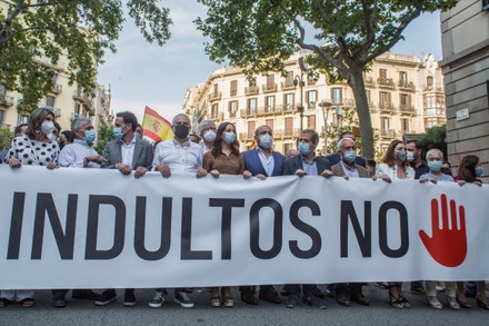 Protests against pardons for independence prisoners in Catalonia, Spain - 11 Jun 2021