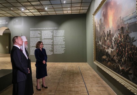 Russian President Putin visits exhibition at the State Tretyakov Gallery in Moscow, Russian Federation - 12 Jun 2021