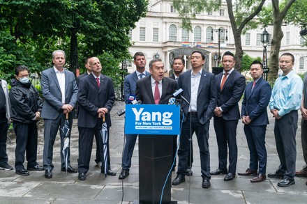 Mayoral candidate Andrew Yang received endorsement by CEA and AAPEX, New York, United States - 14 Jun 2021