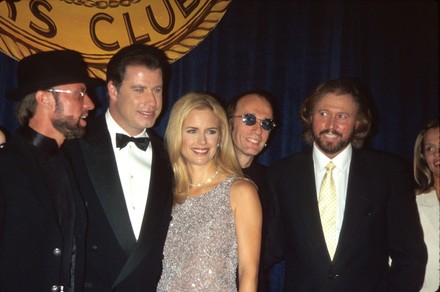Robin Gibb;Andy Gibb;Kelly Preston;Barry Gibb;John Travolta [& Wife], New York, USA - 13 Jun 1997