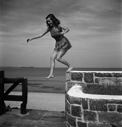 Model Bathing Suit Jumping Mid Air Editorial Stock Photo - Stock Image ...