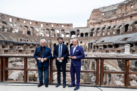 Presentation of the restoration of the Colosseum financed by the Tod's group, Rome, Italy - 25 Jun 2021