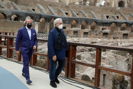 Presentation of the works carried out in the hypogea of the Colosseum, Rome, Italy - 25 Jun 2021
