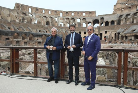 Presentation of the works carried out in the hypogea of the Colosseum, Rome, Italy - 25 Jun 2021