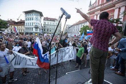 Mass anti-government protest mark Statehood Day in Ljubljana, Slovenia - 25 Jun 2021