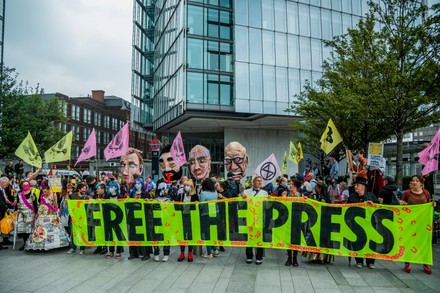 Extinction Rebellion protest to Free The Press., Parliament Square, London - 27 Jun 2021
