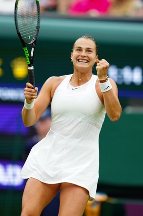 Aryna Sabalenka Celebrates Victory Her Quarterfinal Editorial Stock 