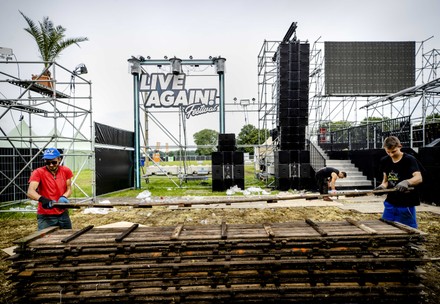 Workers Dismantle Stage After Festival 7th Editorial Stock Photo