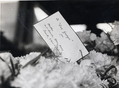 A Card Attached To A Wreath At The Funeral Of Comedian George Formby Who Died 6/3/1961. From His Family