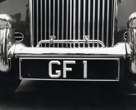 The Number Plate Of A Bentley Owned By Comedian George Formby Who Died 6/3/1961. His Possessions Were Auctioned Today At His Former Home Beryldene In Blackpool.