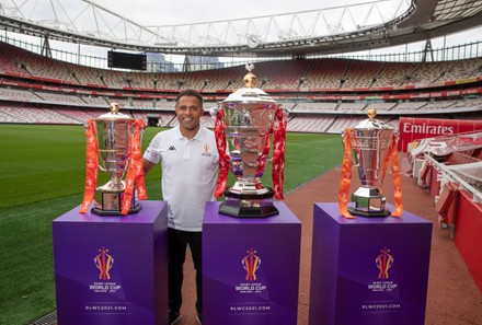 Rugby League World Cup Trophy Photocall. London, UK - 15 Jul 2021