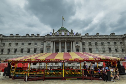 Dodge, a new experience that's a twist on dodgems in the courtyard of Somerset House., Somerset House, London, UK - 15 Jul 2021