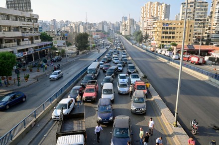 Cars Stuck Traffic Jam Protesters Block Editorial Stock Photo - Stock