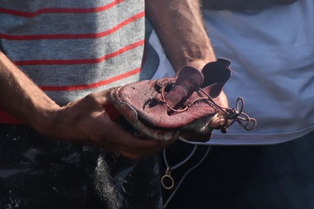 drop of human blood in shoes